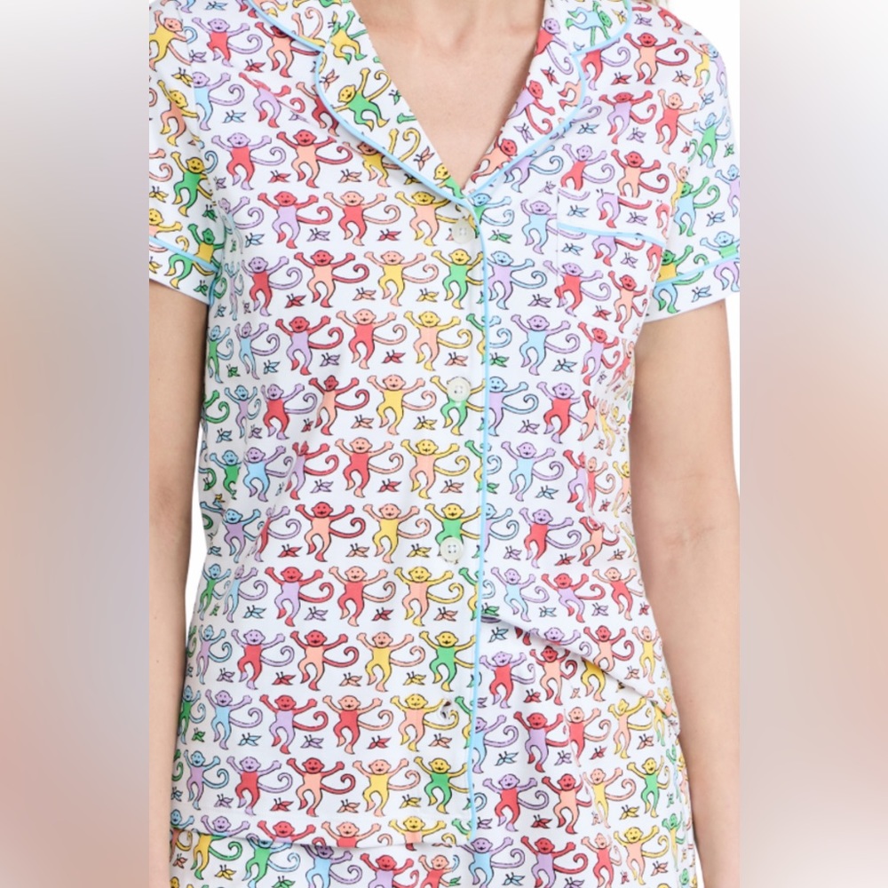 NWT Roller Rabbit Disco Monkey Polo Pajama Set Petite